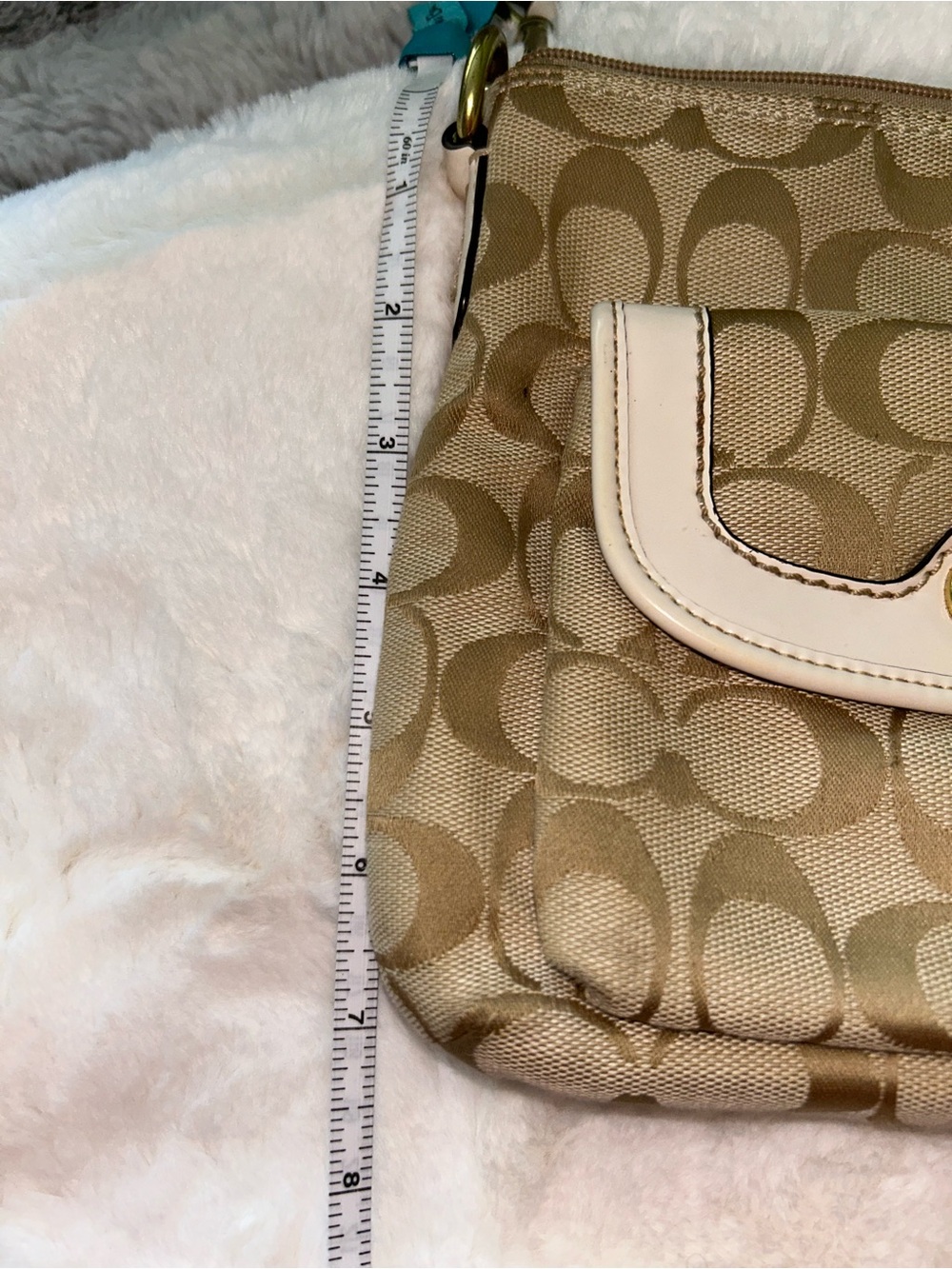 Coach Khaki/Chalk Signature Canvas Crossbody with Turn-Lock - Picture 9 of 9